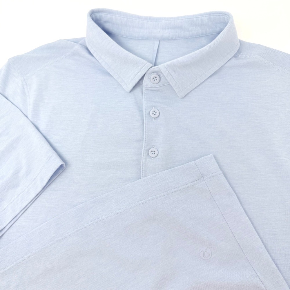 Lululemon Evolution Polo Shirt Mens Small Heathered Short Sleeve Golf Top